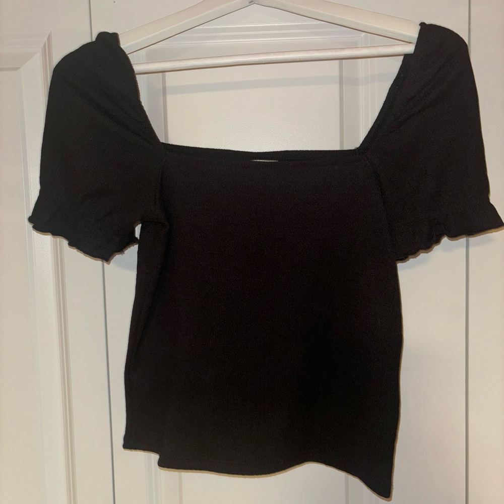 H&M Black Sweetheart Neckline Top